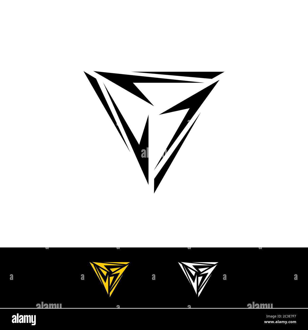 Modèle de logo triangulaire, inspiration, icône et symbole du logo, isolé sur fond blanc. Illustration de Vecteur