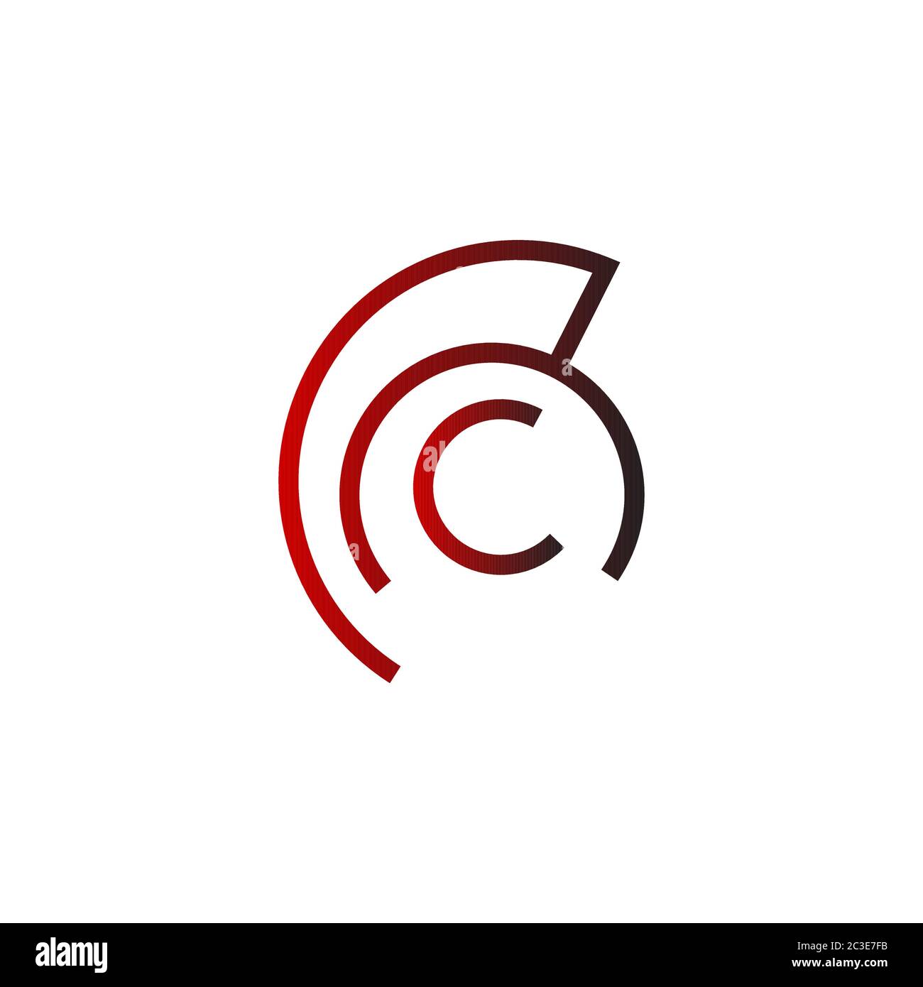 Spartan, modèle de logo lettre C, concept de design de ligne, isolé sur fond blanc. Illustration de Vecteur