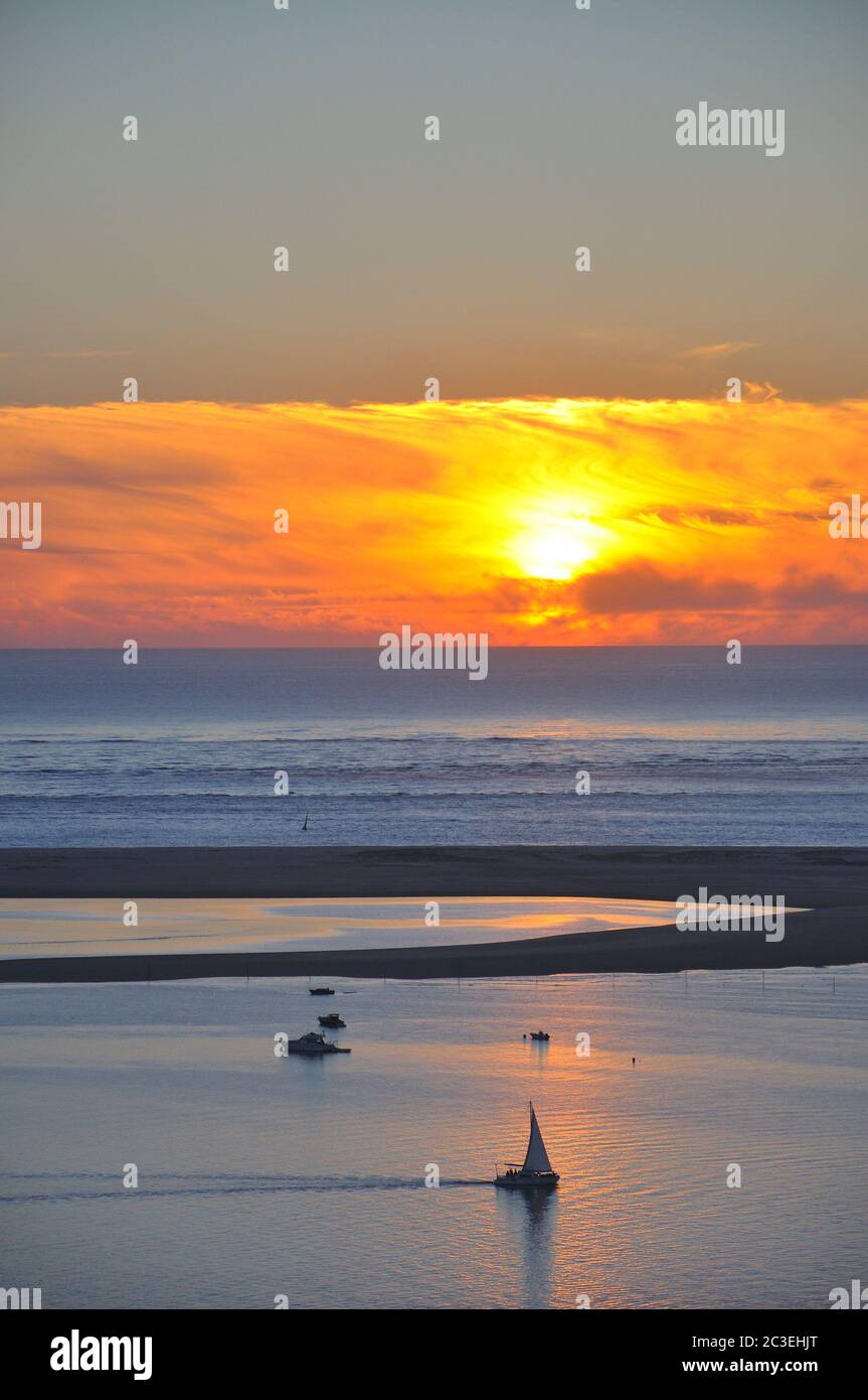 Vacances autour de la baie d'Arcachon et de la dune de pilat, France Banque D'Images