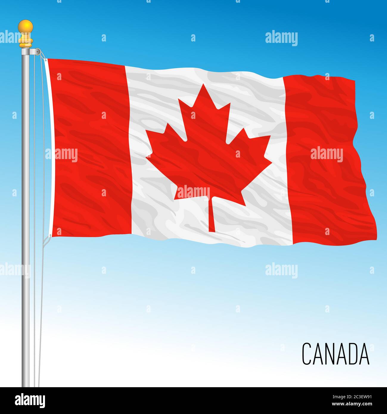 Drapeau officiel canadien, Amérique du Nord, illustration vectorielle, feuille d'érable Illustration de Vecteur