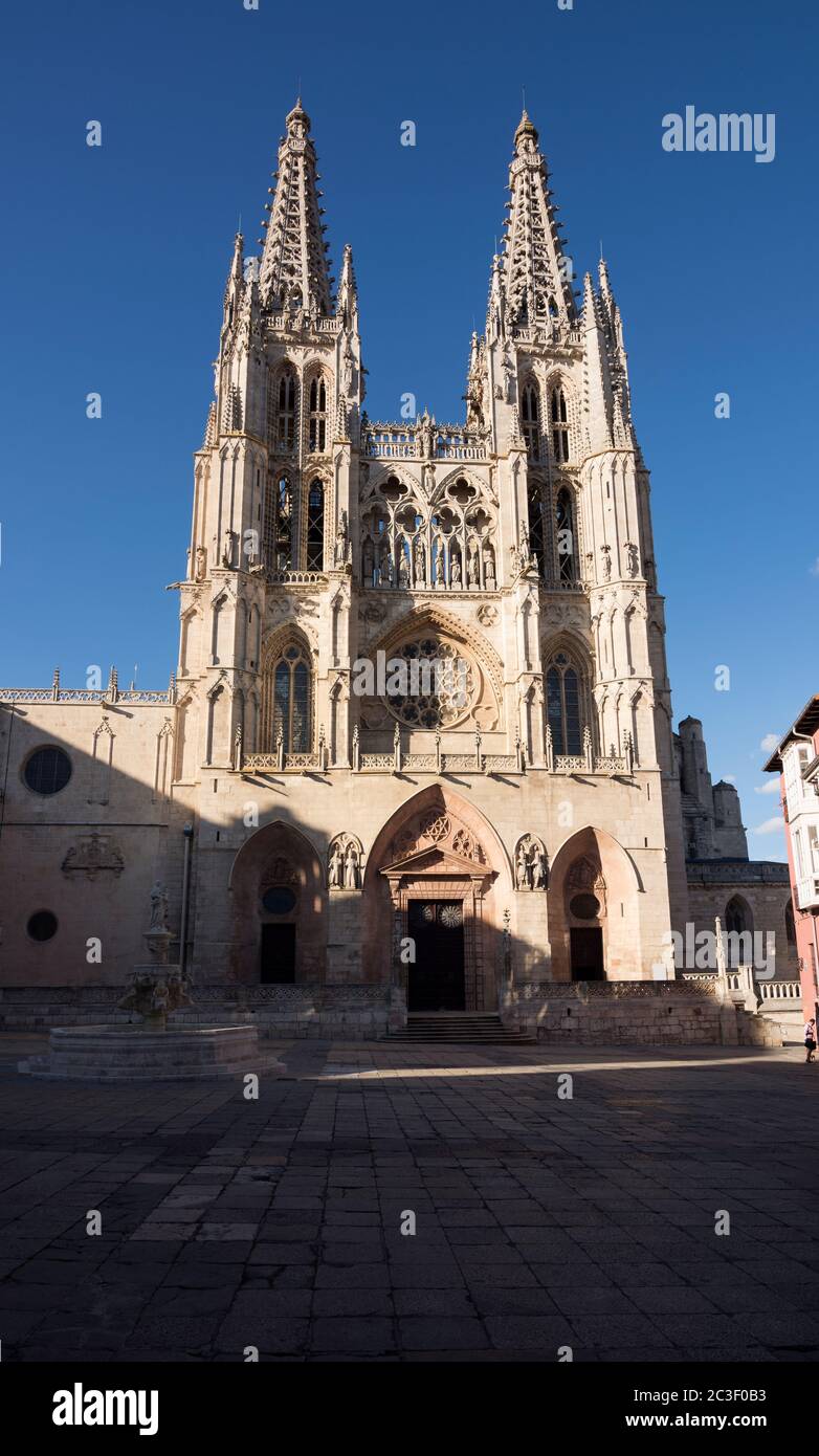Fachada de la Catedral de burgos Banque D'Images