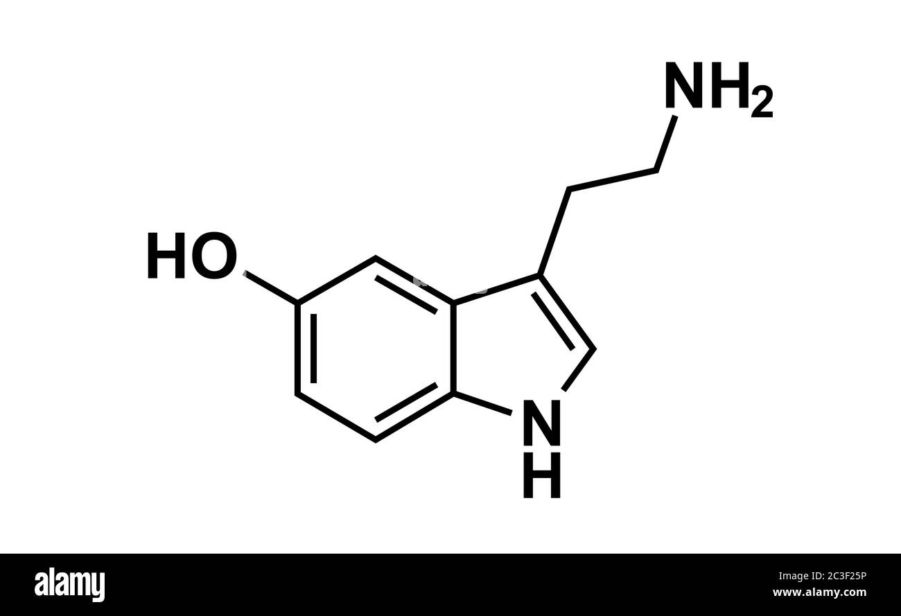 formule chimique de sérotonine Banque D'Images