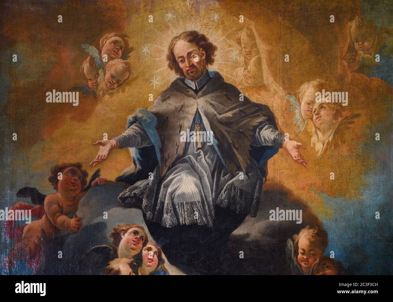 Saint John Nepomucene (Jean de Nepomuk). 1726. Par Joseph Kurtz. Banque D'Images Saint John Nepomucene (Jean de Nepomuk). 1726. Par Joseph Kurtz. Banque D'Images