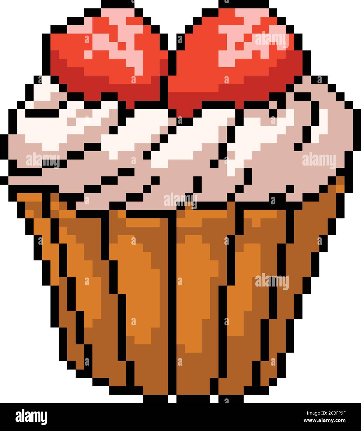 dessin animé isolé de vector pixel art cake Illustration de Vecteur