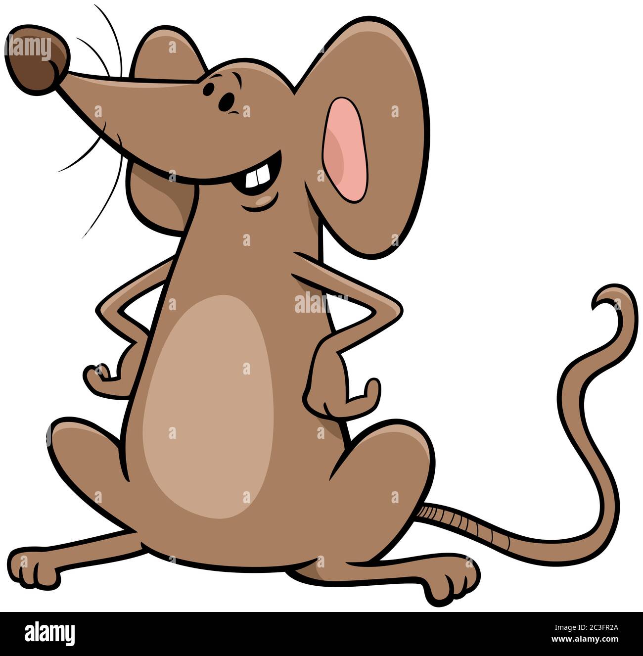 drôle de personnage de bande dessinée de souris marron Banque D'Images
