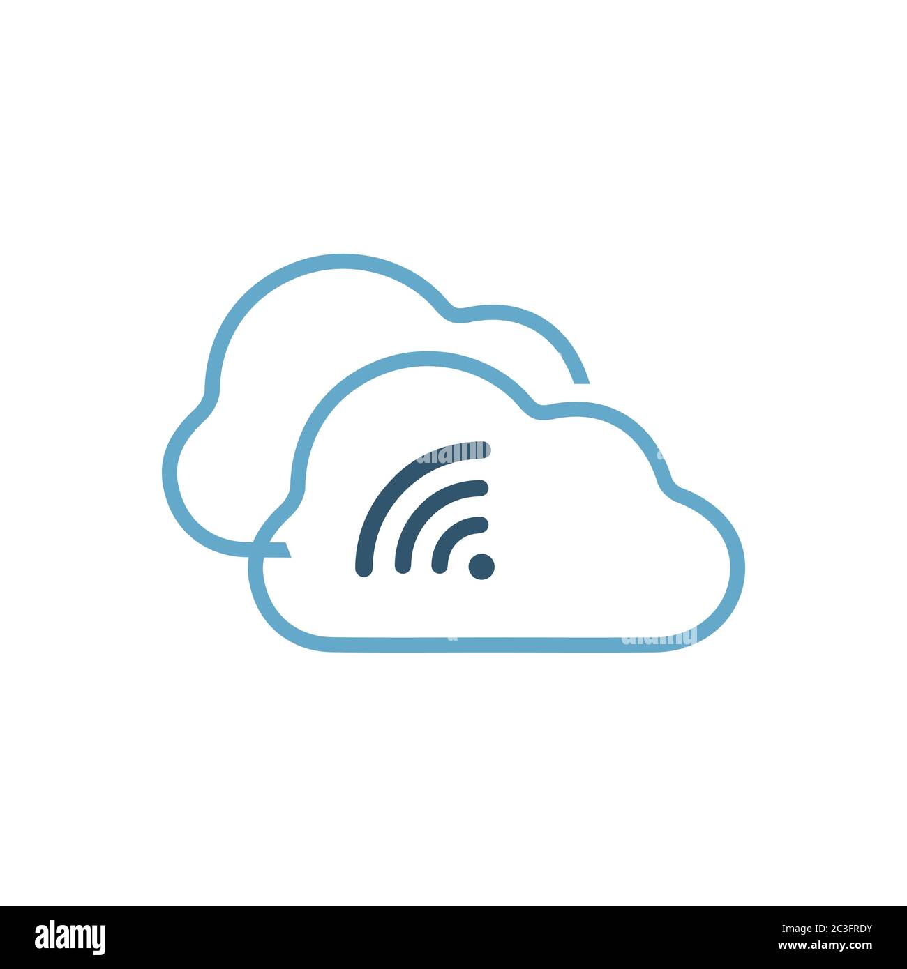 Bleu moderne créatif wi-fi Cloud logo design illustrations vectorielles Illustration de Vecteur