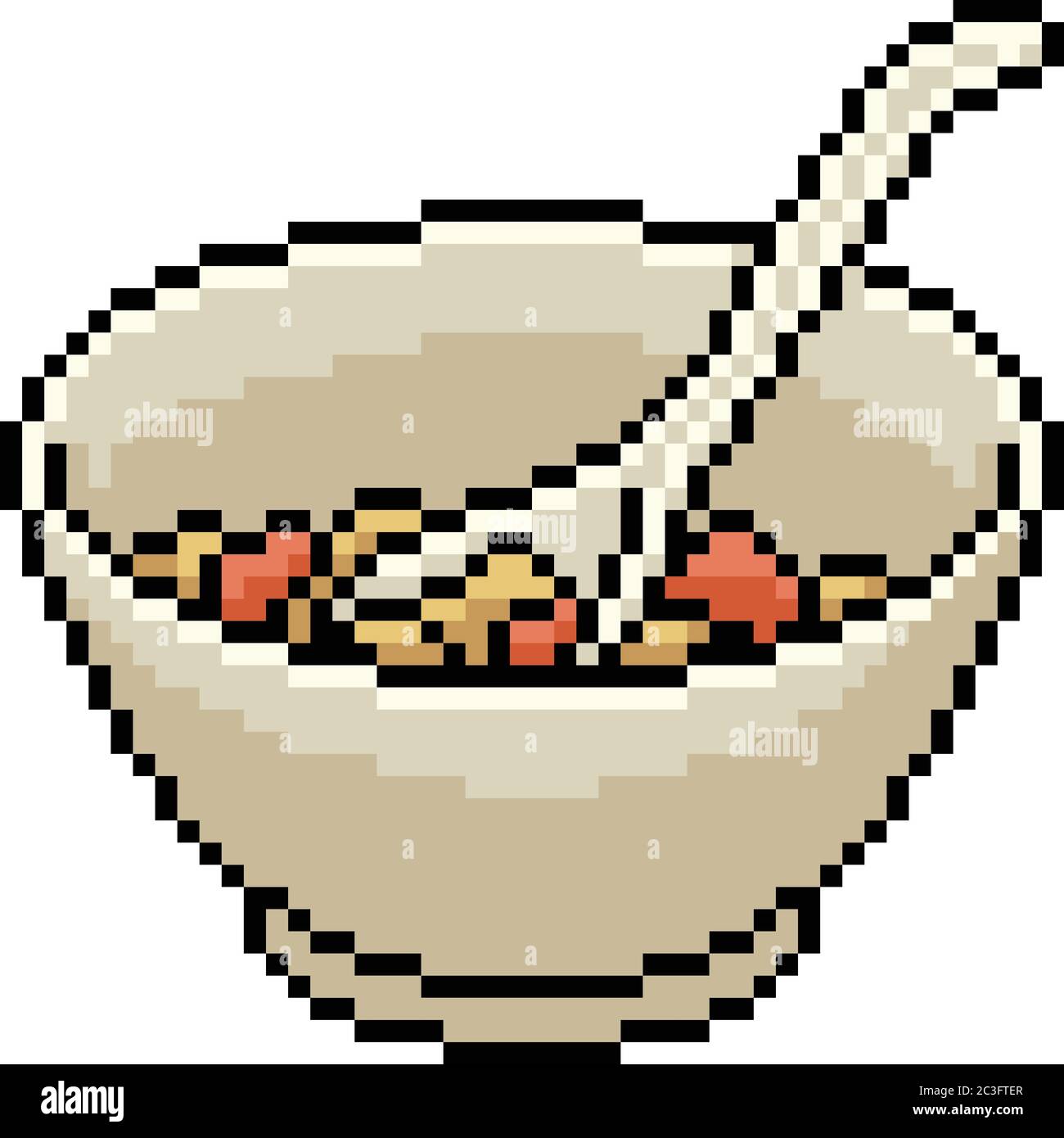 vector pixel art bol alimentaire caricature isolée Image Vectorielle Stock  - Alamy
