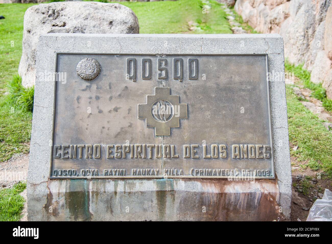 Forteresse au nord de Cusco - structures mégalithiques, le dernier bastion des Incas, Pérou. Banque D'Images