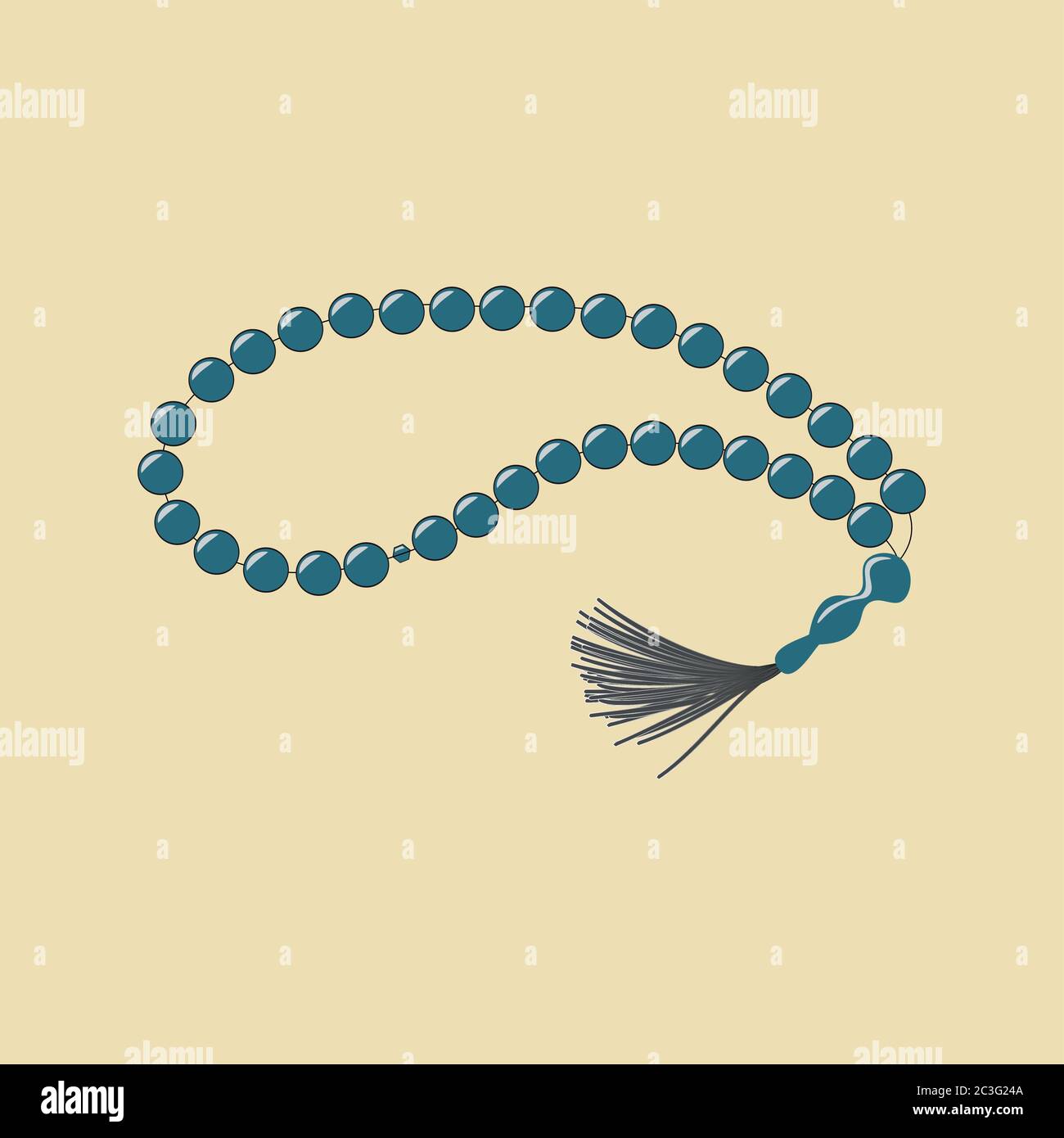 Jeu de perles utilisé par les musulmans pour suivre le comptage en tasbih Illustration de Vecteur