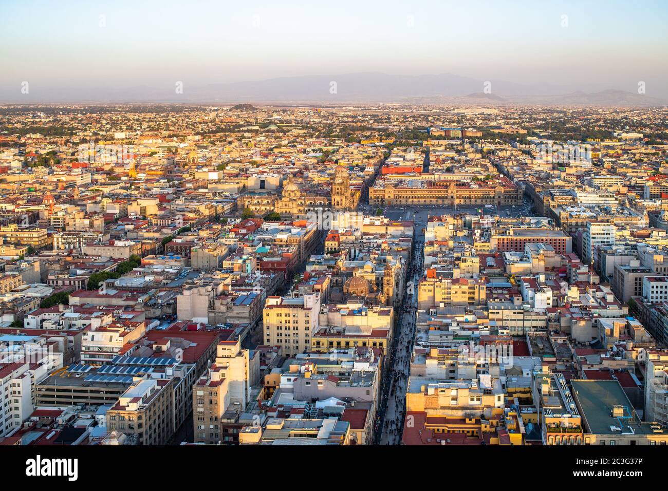 Vue panoramique sur le centre-ville de Mexico. Banque D'Images