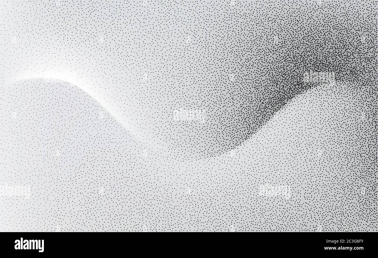 Arrière-plan vectoriel abstrait, onde ombre à flux monochrome avec effet crépi pour brochure de conception, site Web, prospectus. Illustration de Vecteur