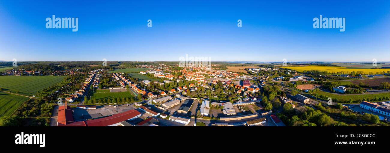 Vue aérienne panoramique de Ballenstedt Harz Banque D'Images