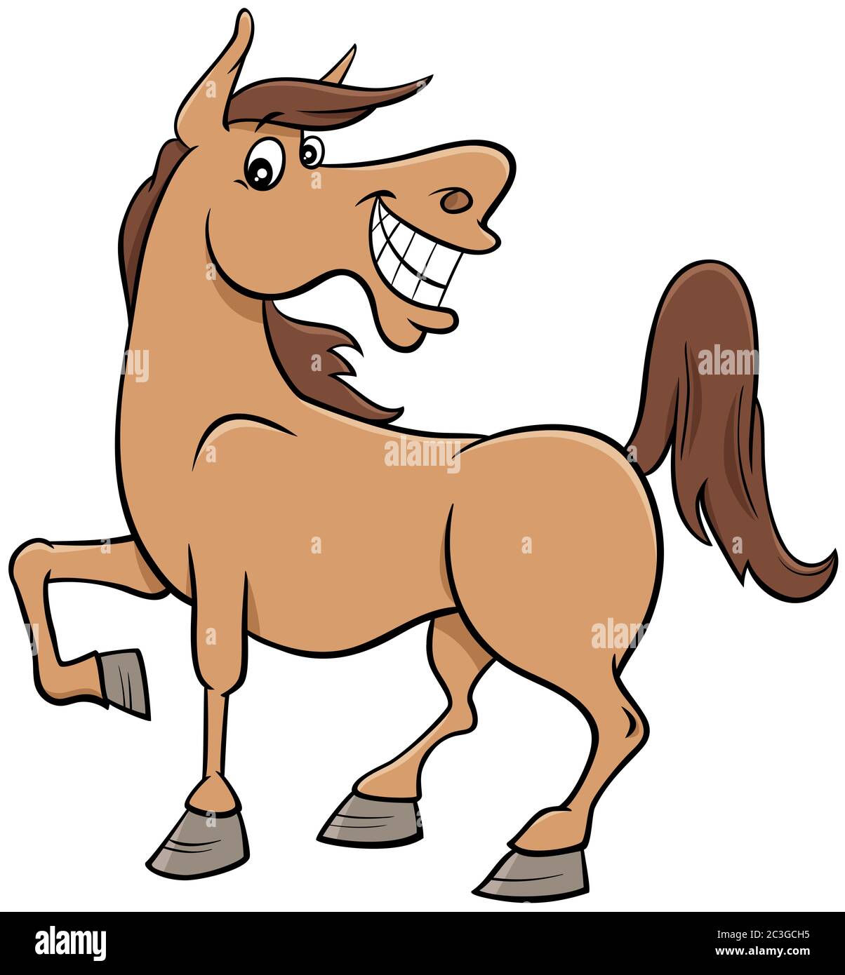 dessin animé cheval ferme animal caractère Banque D'Images