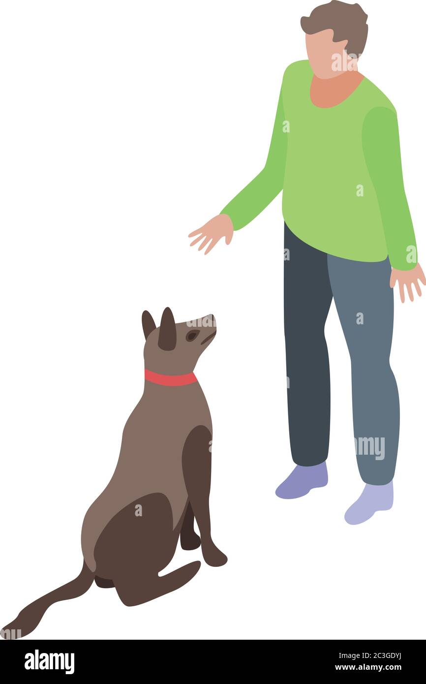 Icône d'entraînement professionnel pour chiens, style isométrique Illustration de Vecteur