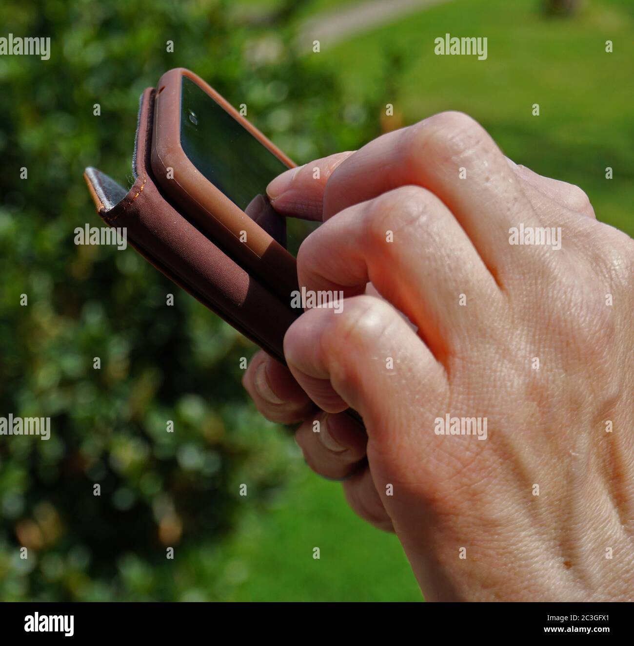 Permet de toucher un smartphone Banque D'Images