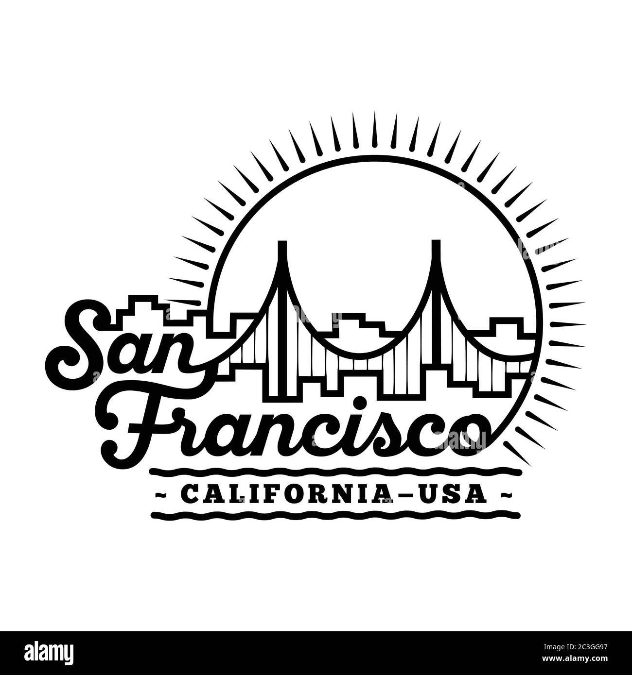 Modèle de conception de San Francisco. Vecteur et illustration. Illustration de Vecteur