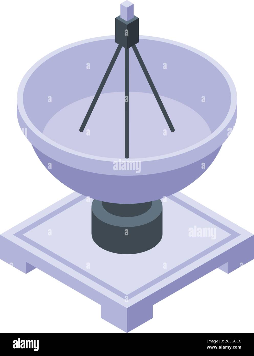 Icône satellite d'antenne de sol, style isométrique Illustration de Vecteur