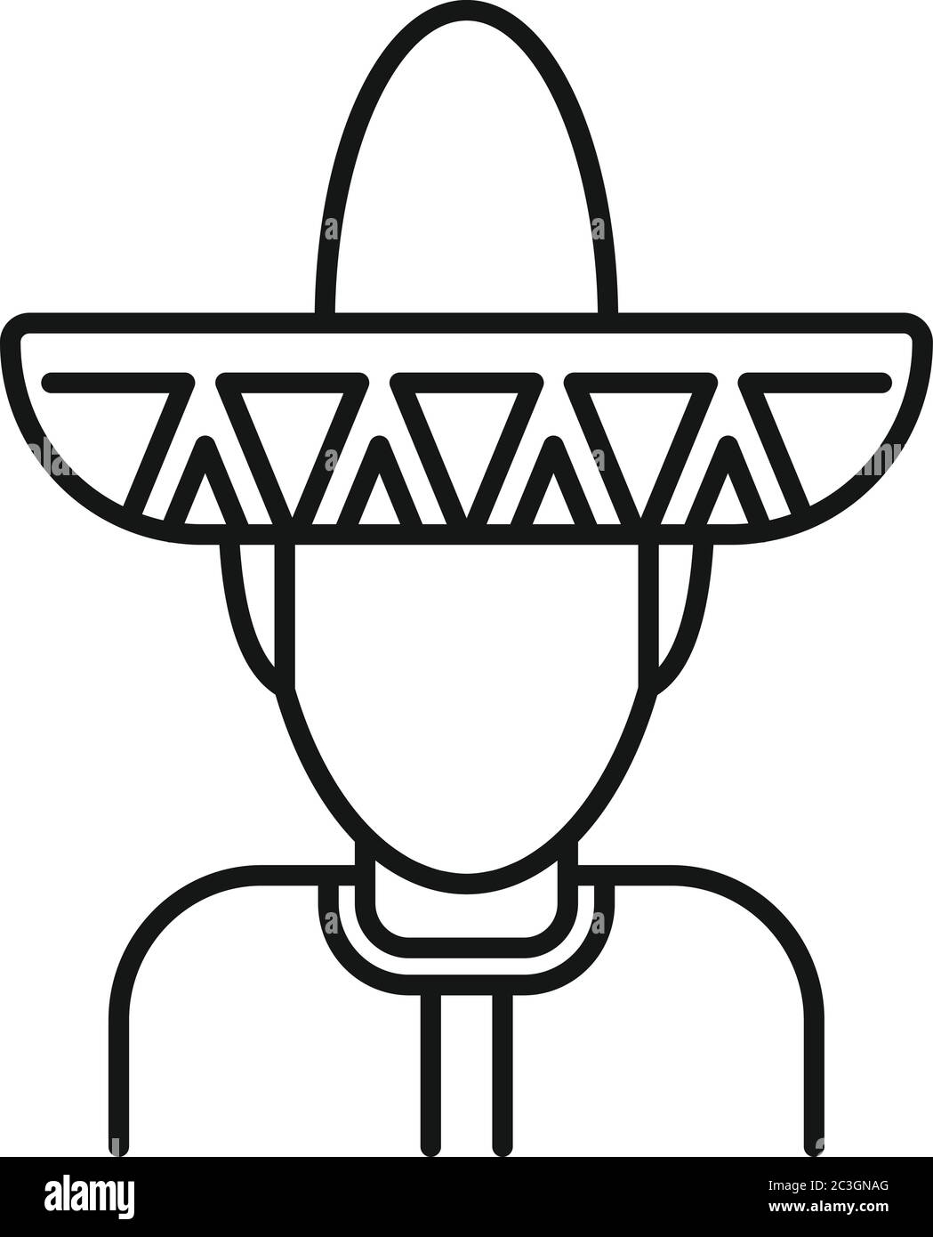 Icône d'avatar homme mexicain. Contour mexicain homme avatar icône vecteur pour la conception de Web isolé sur fond blanc Illustration de Vecteur