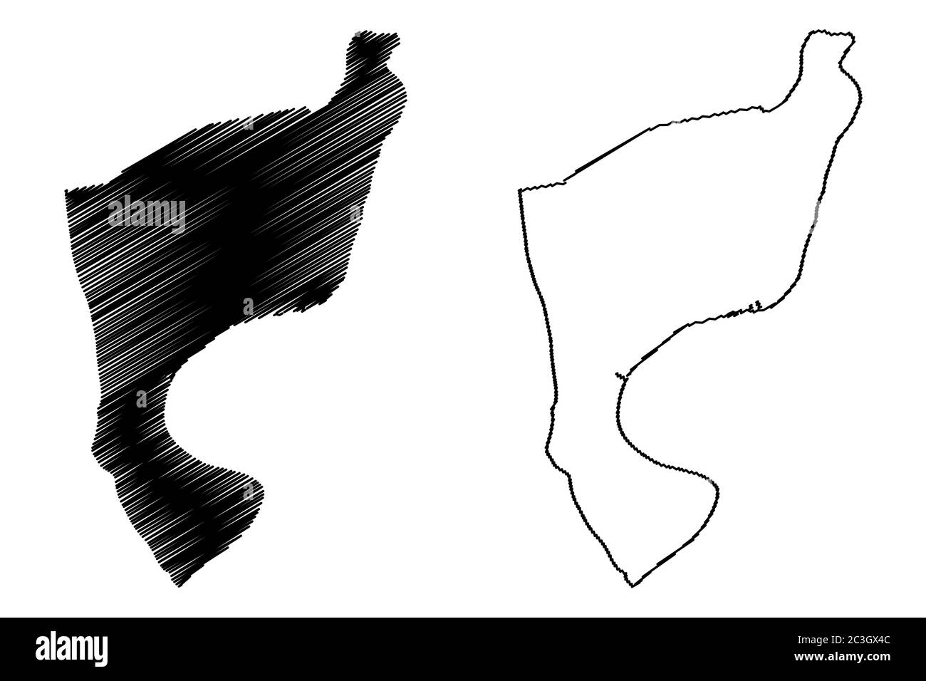 Chittagong City (République populaire du Bangladesh) carte illustration vectorielle, croquis de scribble carte de la ville de Chattogram Illustration de Vecteur