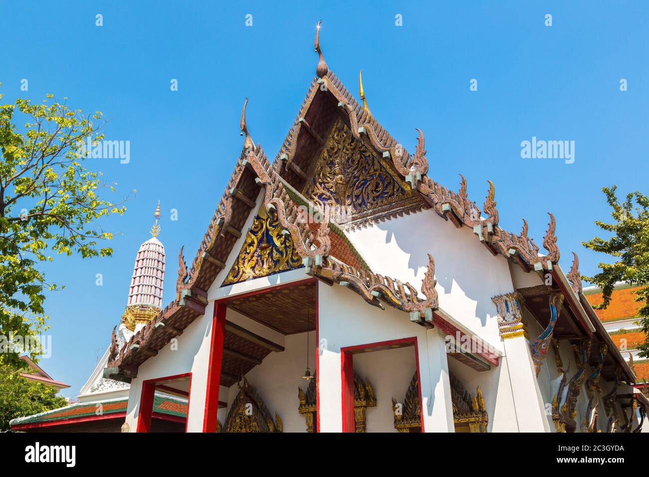 Wat Chakrachawhawat Temple de Woramahawihan à Bangkok, Thaïlande en été Banque D'Images