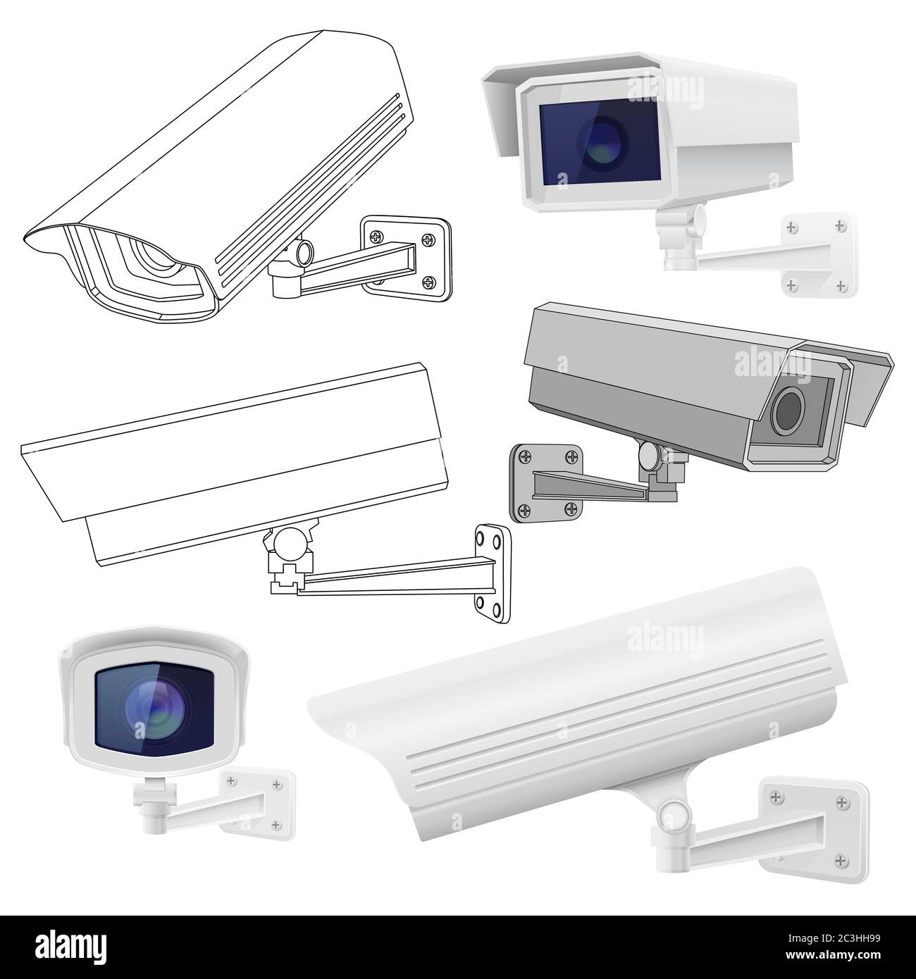 Caméra de vidéosurveillance. Dispositifs de surveillance Illustration de Vecteur