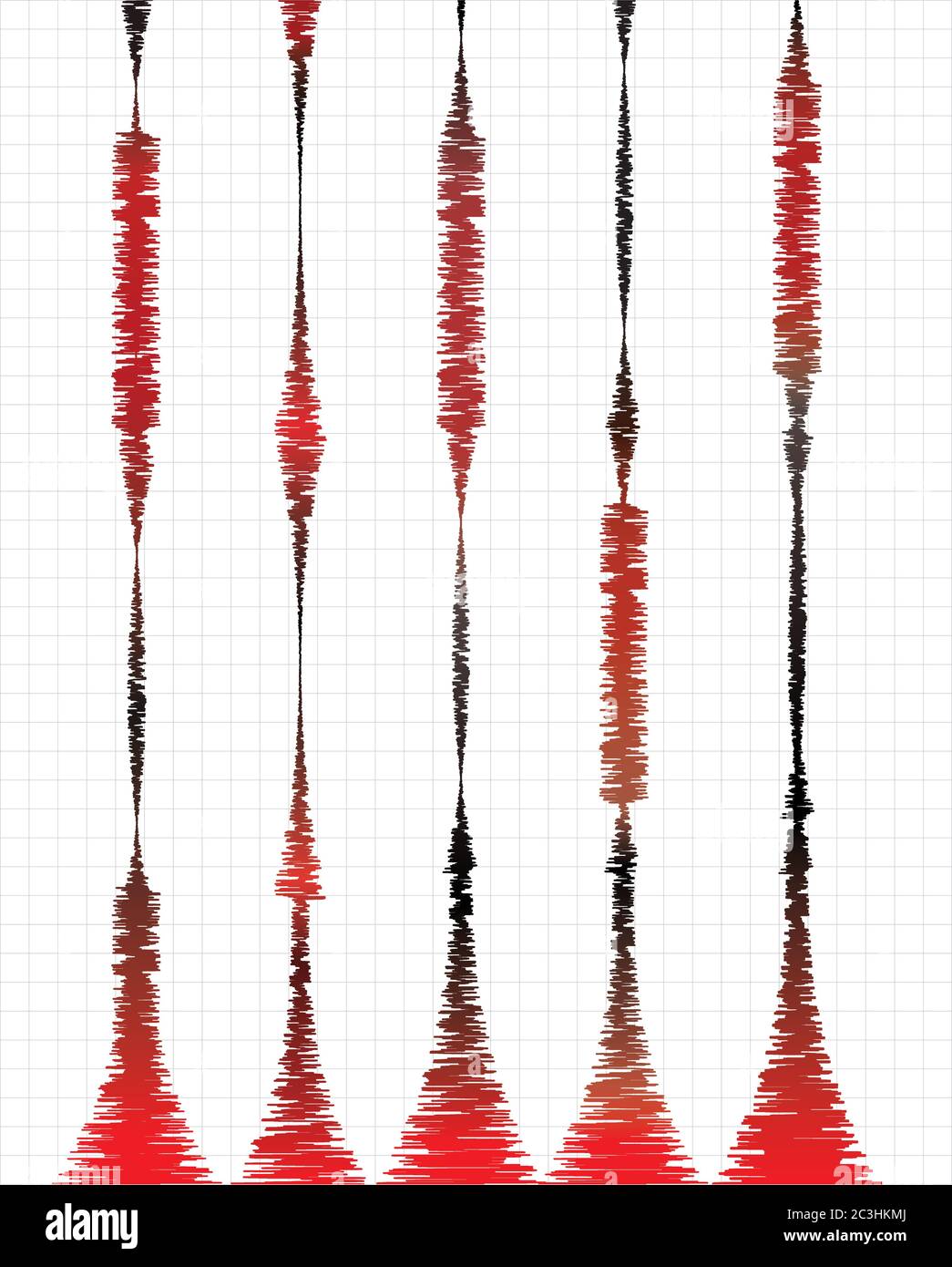 Illustration vectorielle sur le thème de l'activité sismique, des oscillations et des ondes Illustration de Vecteur