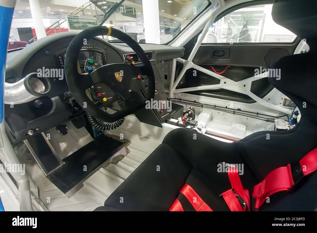 Russie, Moscou - 06 mai 2019 : cockpit de course de la Porsche 911 GT3 ...