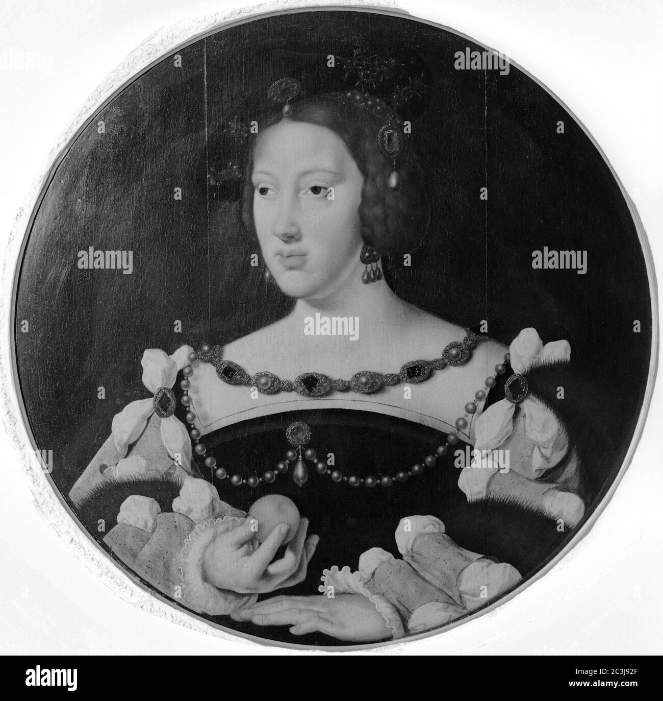 DOÑA LEONOR DE AUSTRIA (1498-1558) - ARCHIDUQUESA DE AUSTRIA Y REINA DE PORTUGAL Y DE FRANCIA - FOTOGRAFIA EN BLANCO Y NEGRO - AÑOS 50. AUTEUR: JOOS VAN CLEVE. Lieu: KONINKLIJK HUISARCHIEF. LA HAYA. HOLANDA. Banque D'Images