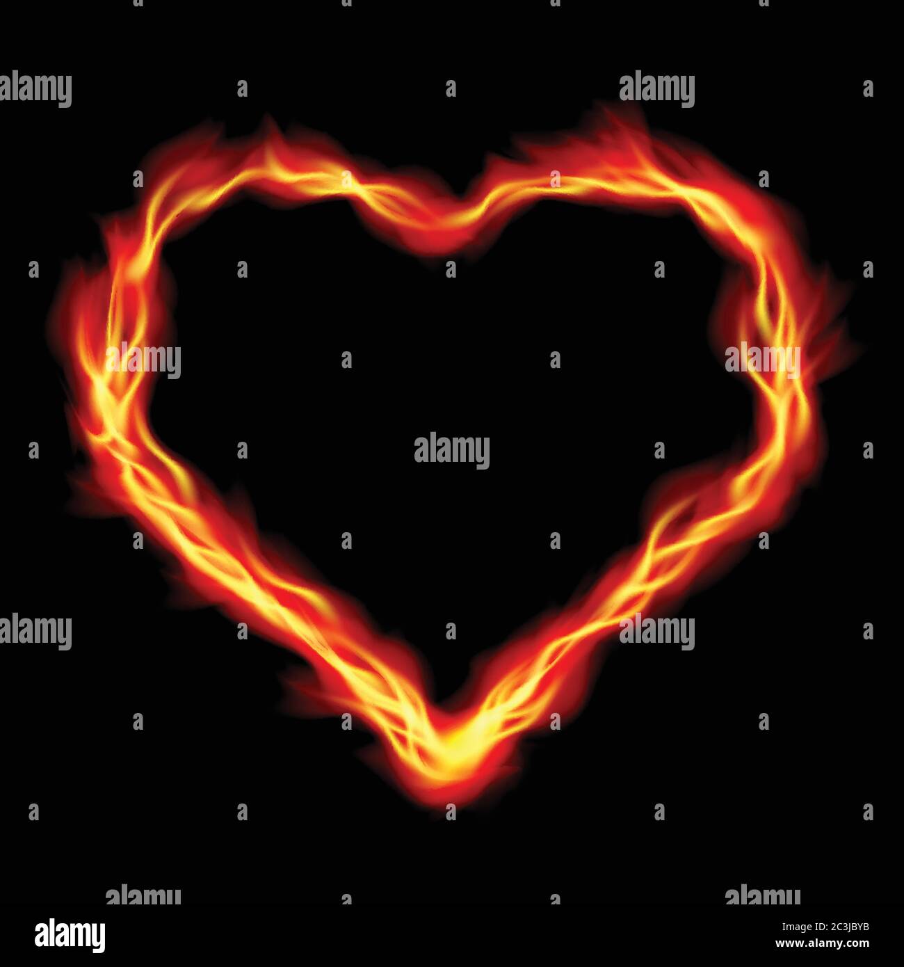 Cœur en feu, arrière-plan vectoriel abstrait Illustration de Vecteur