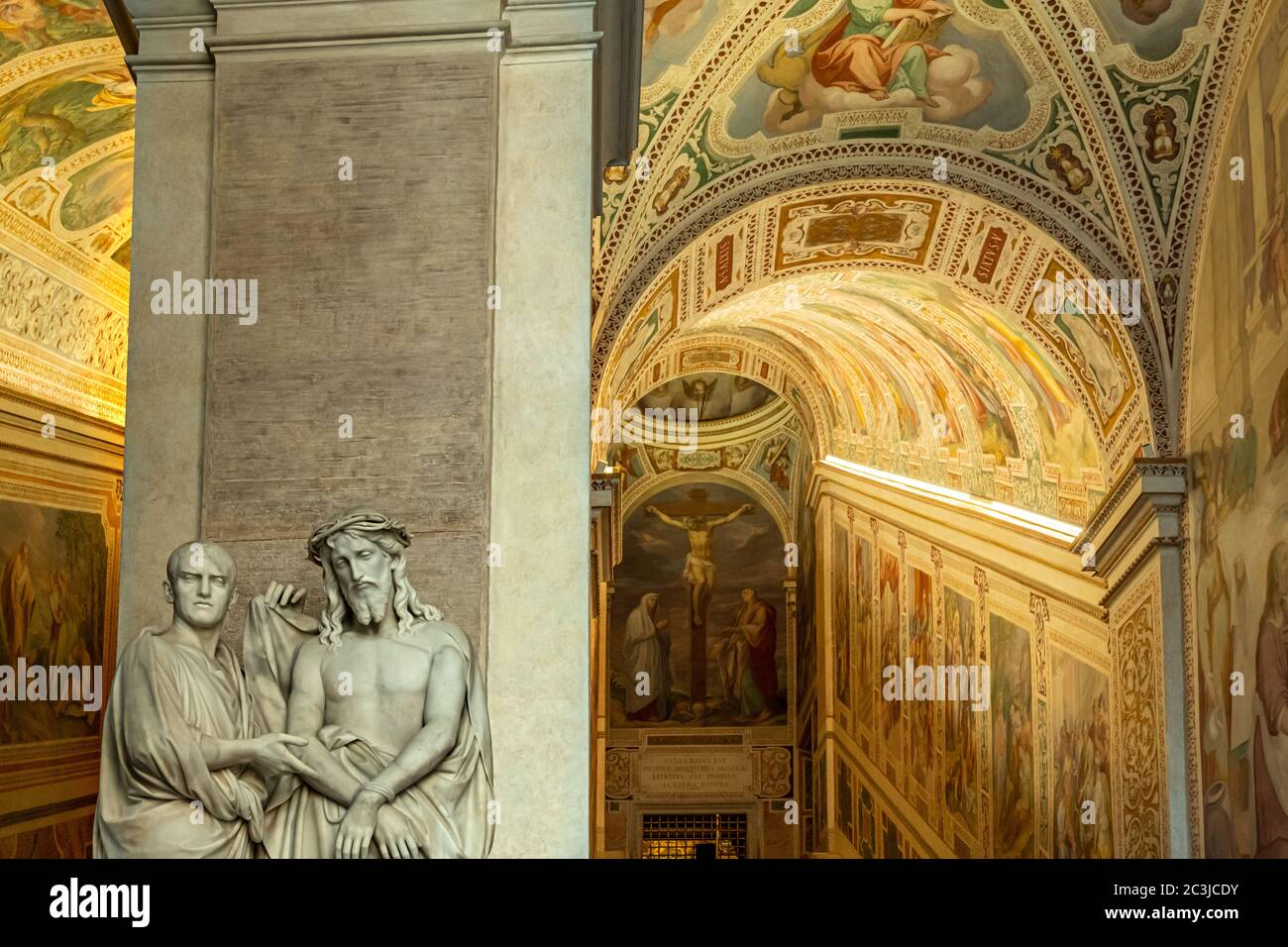 Ponce Pilate expose Jésus.Sanctuaire pontifical du Saint escalier. Rome, région du Latium, Italie, Europe Banque D'Images