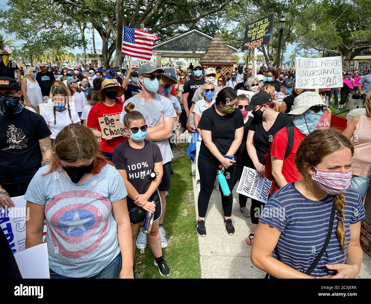 Les vies noires comptent pour le rallye. St. Augustine, Floride Banque D'Images