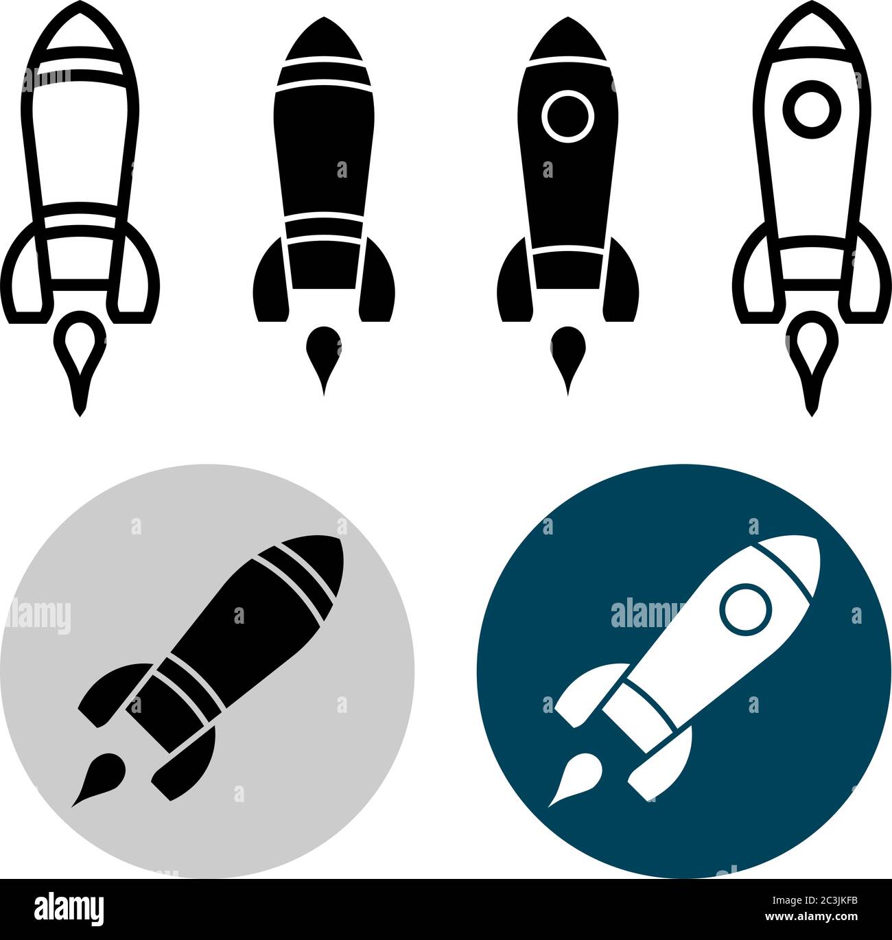 Illustration du vecteur de l'icône de lancement de fusée Illustration de Vecteur