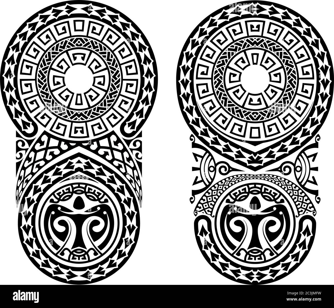 Illustration du vecteur de tatouage tribal à demi-manchon Illustration de Vecteur