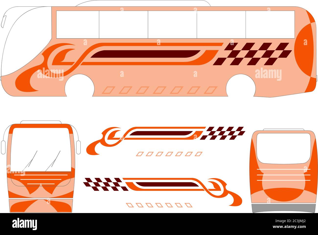 Graphiques DE BUS, bandes graphiques de véhicule Illustration de Vecteur