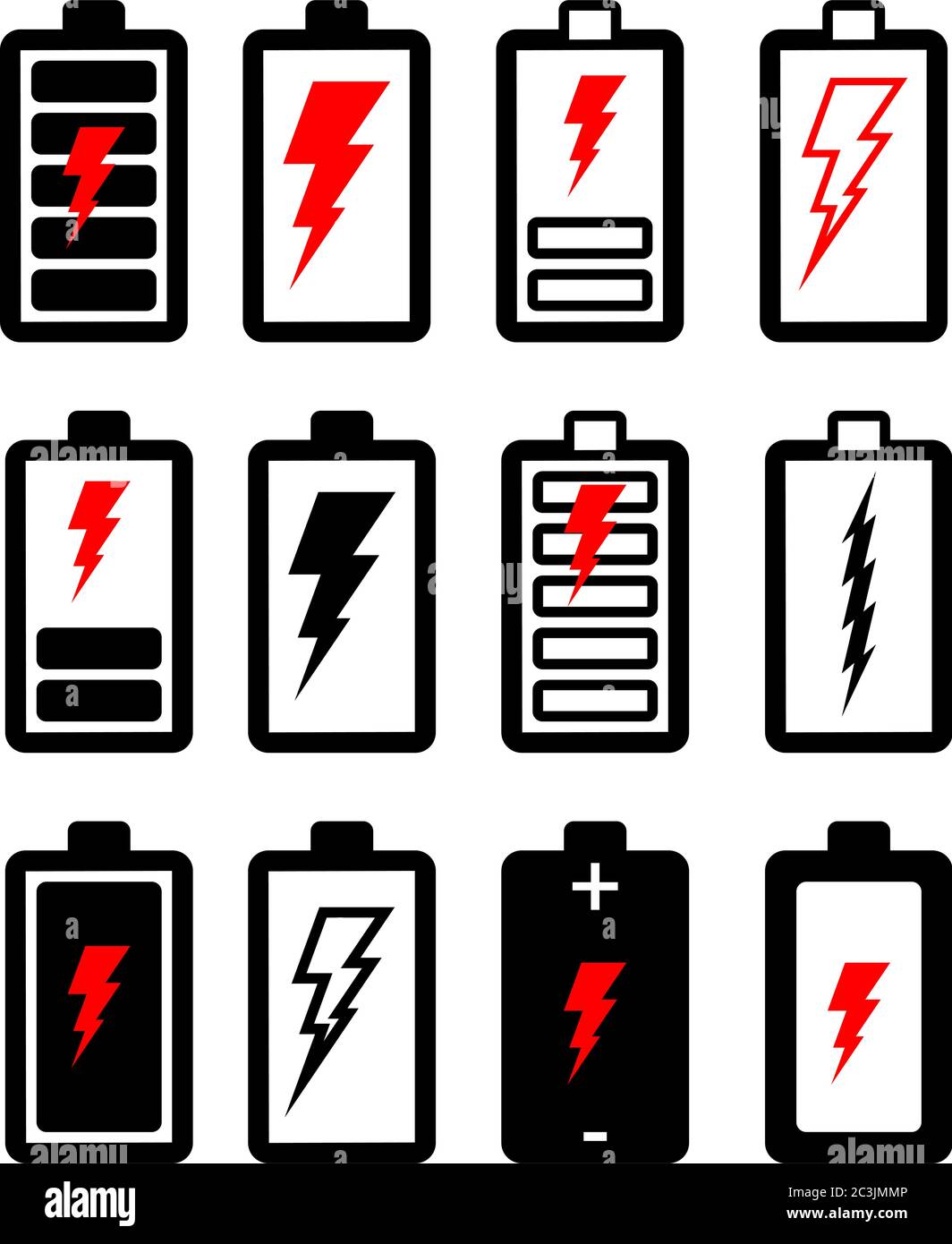 Illustration du scénario de l'icône de charge de la batterie Illustration de Vecteur