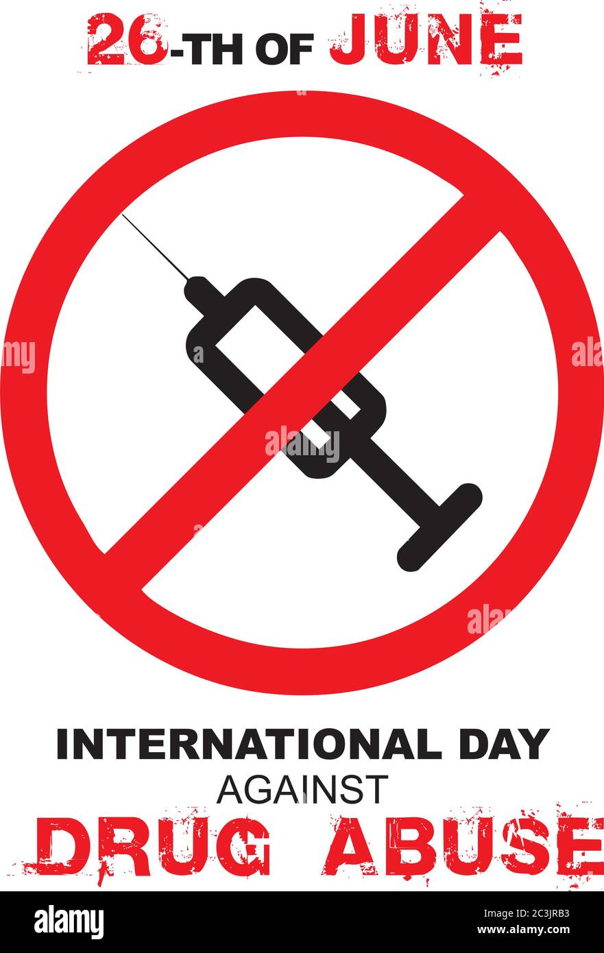Illustration vectorielle, affiche ou bannière pour la Journée internationale contre l'abus des drogues Illustration de Vecteur