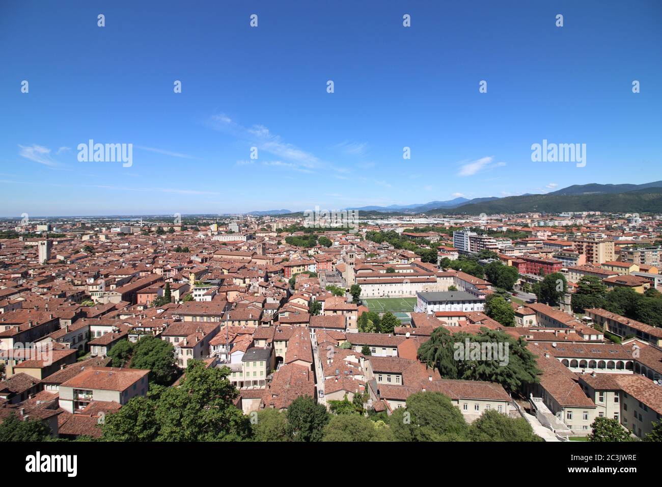 Vue aérienne de la ville de Brescia en Italie du nord Banque D'Images