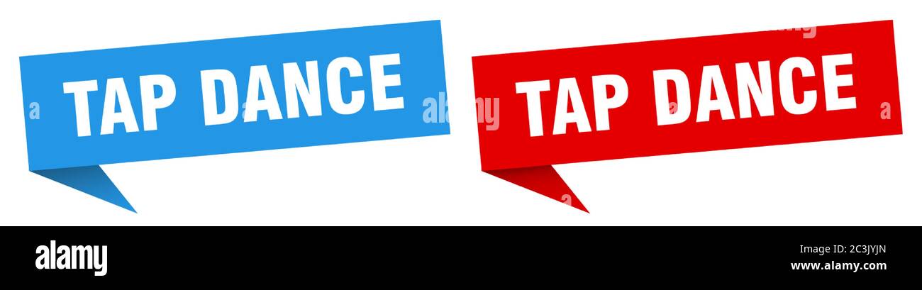 appuyez sur la bannière de danse. appuyez sur l'ensemble d'étiquettes de bulle de parole de danse. appuyez sur l'icône de danse Illustration de Vecteur