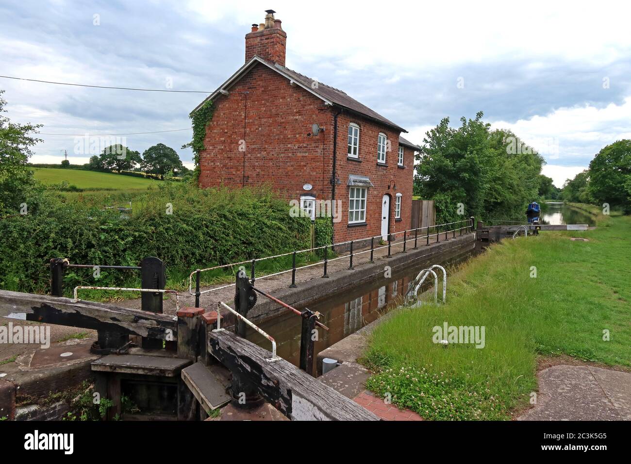 Marbury Lock No 10, Lock-Keeper's Cottage, School Lane, Marbury, Whitchurch, Cheshire, Angleterre, Royaume-Uni, SY13 4HS Banque D'Images