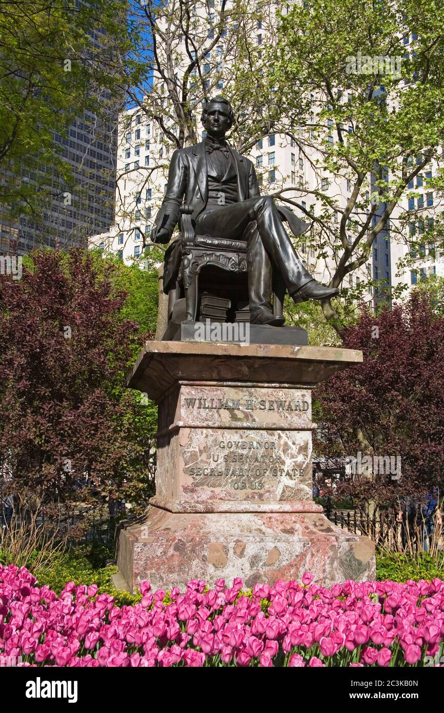 Statue de William H. Seward à Madison Square, Midtown Manhattan, New York City, New York, États-Unis Banque D'Images