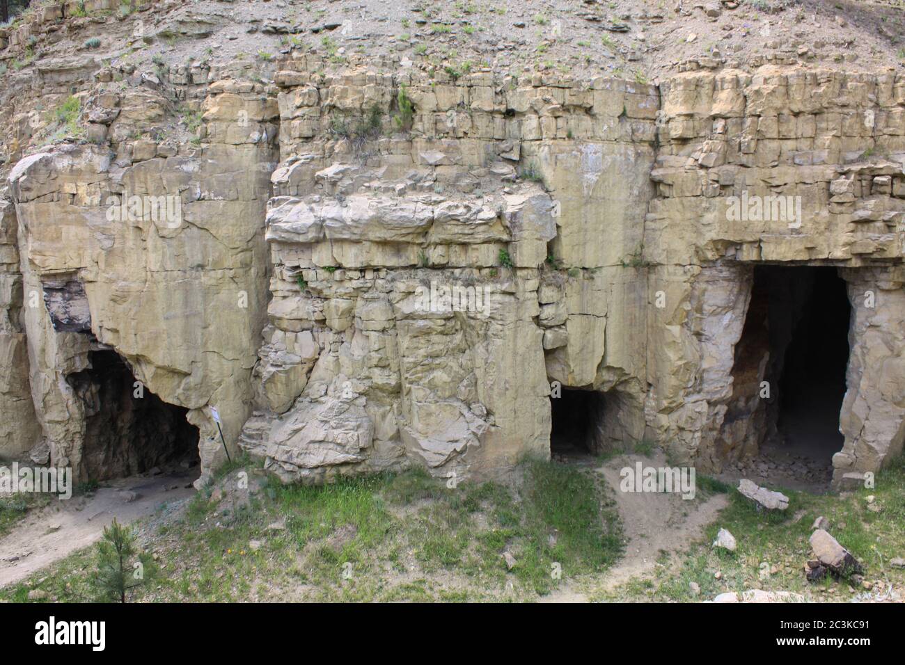 Vue aérienne de la mine abandonnée de silice dans le Dakota du Sud Banque D'Images