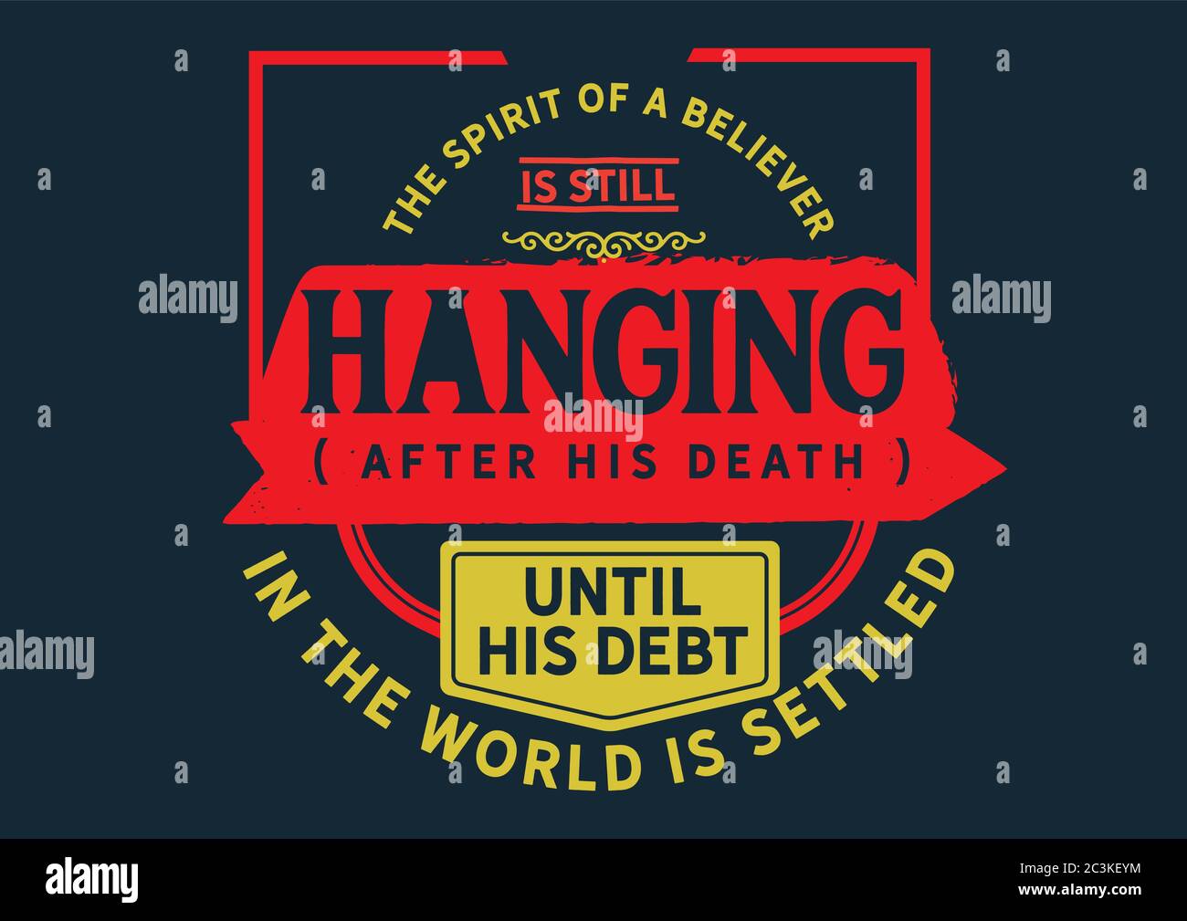 l'esprit d'un croyant est encore suspendu (après sa mort) jusqu'à ce que sa dette dans le monde soit réglée Illustration de Vecteur