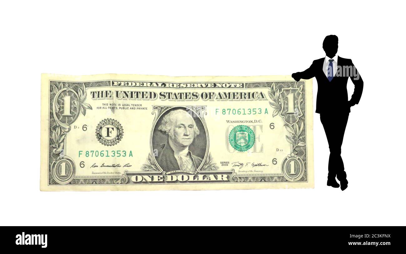 Illustration de l'icône d'un homme penchée sur l'argent Banque D'Images