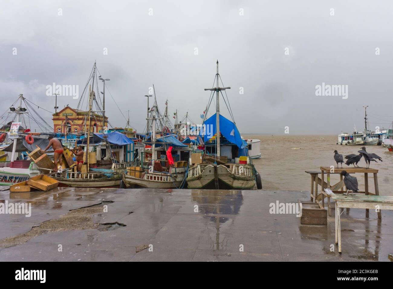 Vue sur le port de la vieille ville Belem, bassin de l'Amazone, Brésil, Amérique du Sud Banque D'Images