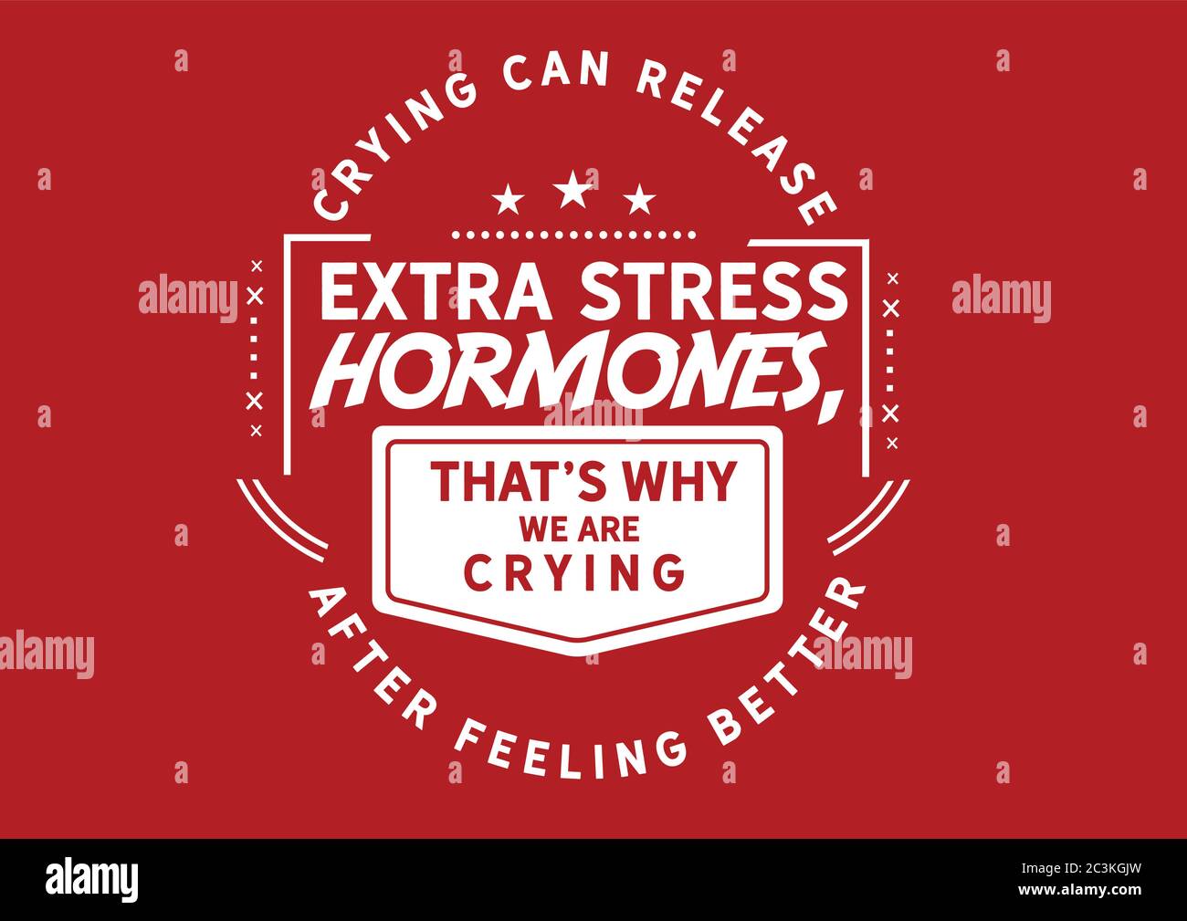 Les pleurs peuvent libérer des hormones de stress supplémentaires, c'est pourquoi nous plgeons après nous sentir mieux Illustration de Vecteur