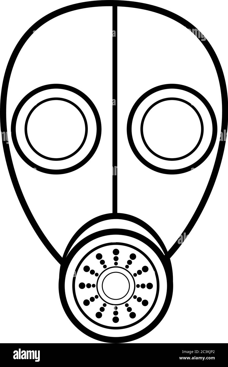 Masque de pollution, maladie, icône de masque à gaz Corona VirusRespirator. Illustration simple du masque à gaz masque respiratoire, symbole vecteur de pain pour le Web Illustration de Vecteur