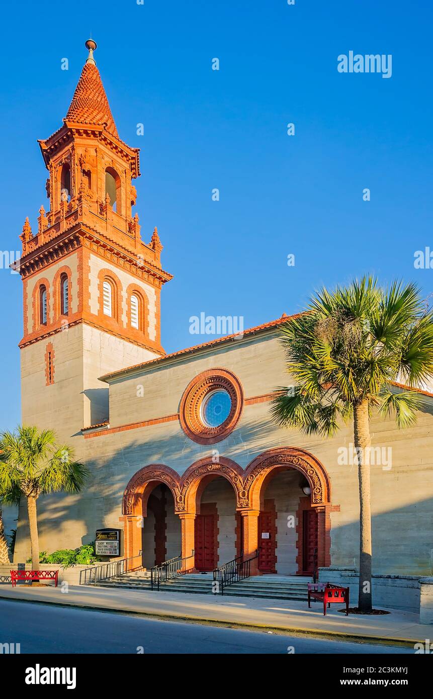 Grace United Methodist Church est représenté, le 21 mars 2016, à Saint Augustine, en Floride. L'église a été construit par le magnat du pétrole Henry Flagler. Banque D'Images