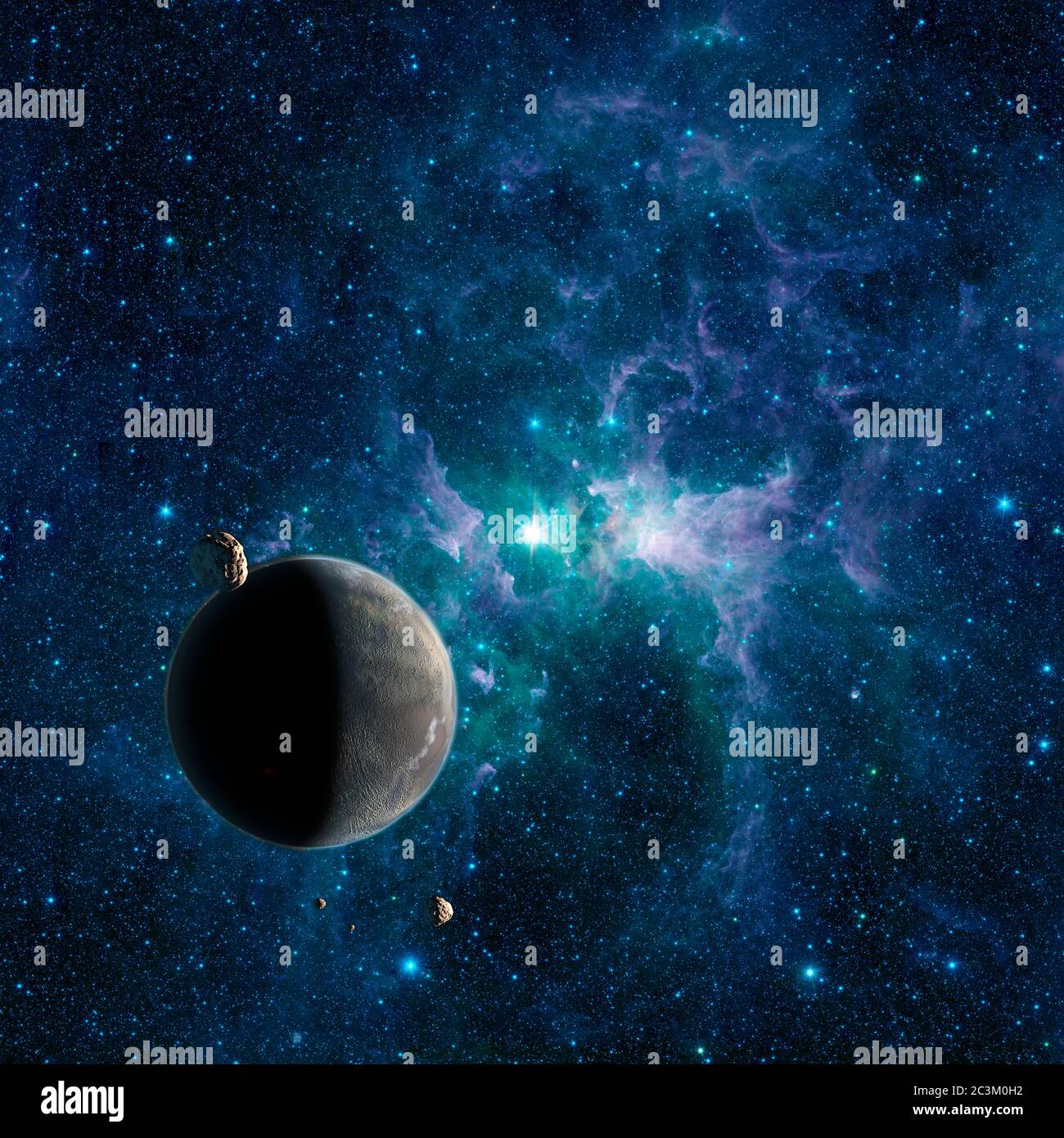 Naissance primordiale d'un nouveau monde. Éléments d'image fournis avec l'aimable autorisation de la NASA/JPL-Caltech Banque D'Images