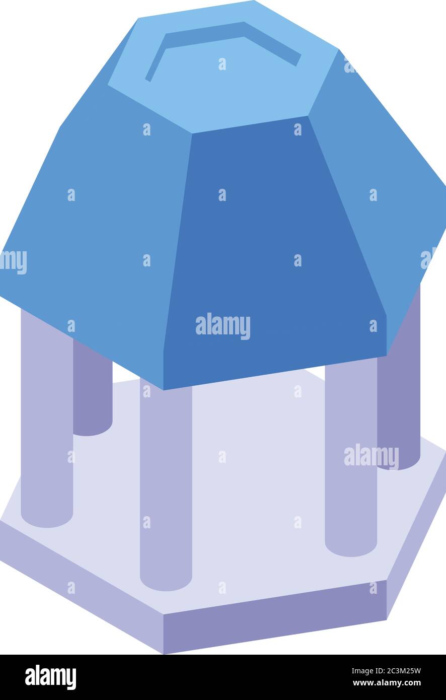 Icône de mangeoire à oiseaux en plastique moderne, style isométrique Illustration de Vecteur