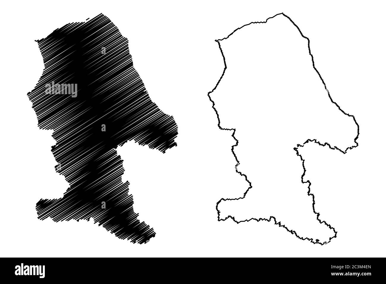Ville de Baotou (République populaire de Chine, province de la Mongolie intérieure) carte illustration vectorielle, croquis à tracer carte de la ville de Paotow Illustration de Vecteur
